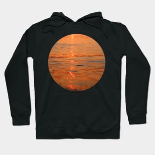 Abstract Orange Ocean Waves Sunset Hoodie